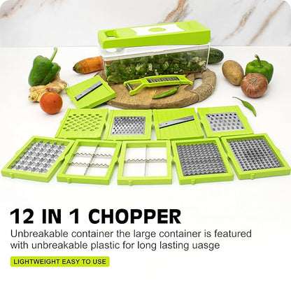 Slicer Dicer™  12-in-1 Multipurpose Chopper for Kitchen (Green)